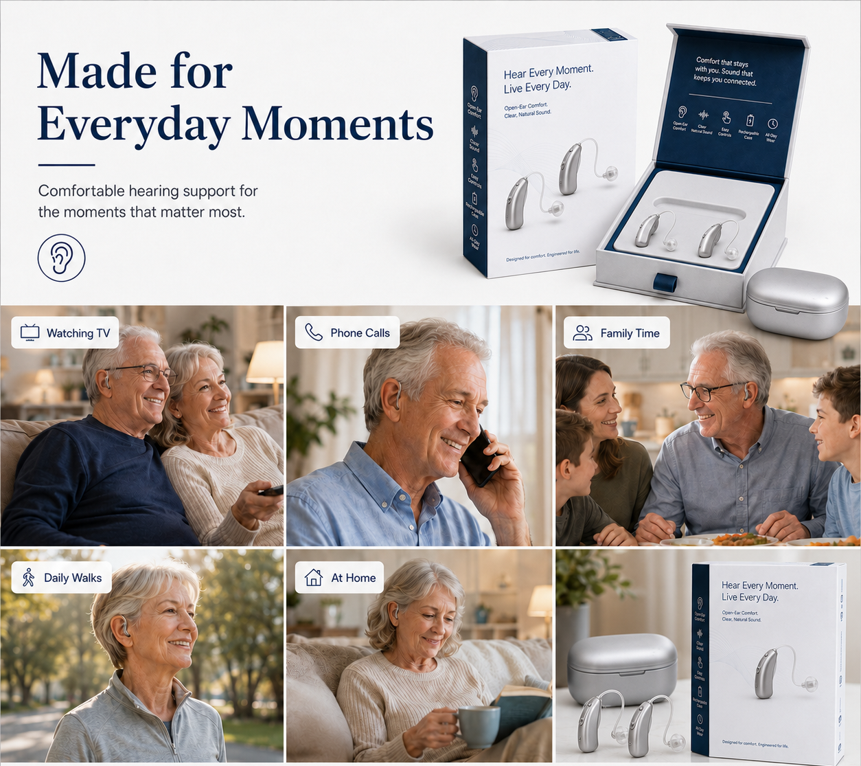 👂Concealed Smart In-Ear Rechargeable Hearing Aids-💡Machine washable, retains its shape, and has a long lifespan